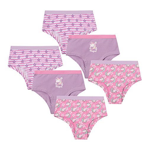 Girls Novelty Cotton Rich Shortie Knickers | Unicorn | 6 Pairs 