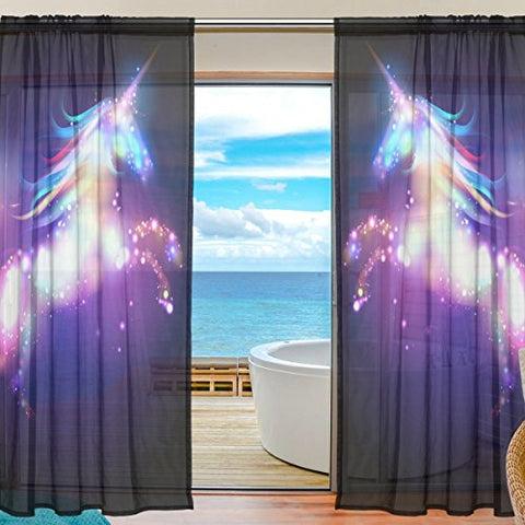 Magical Unicorn Sheer Curtain Panels 
