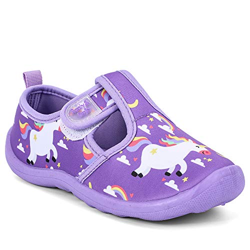 Unicorn purple design pool shoes children