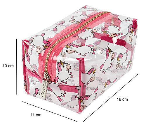 Women's Transparent Unicorn Make Up Bag Large Cosmetics Pouch