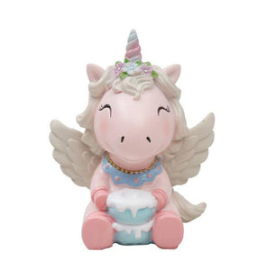 Resin Unicorn Cake Topper, Party Decoration For Wedding Birthday Party (Pink)