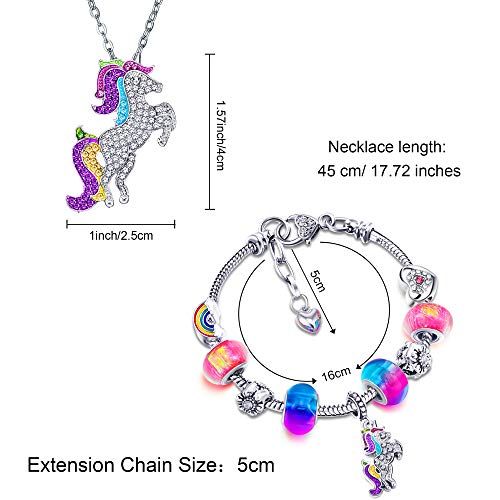 Unicorn Necklace & Charm Bracelet 