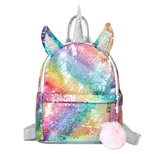 Unicorn Backpack For Girls | Rainbow Sequined | School Bag For Kids 