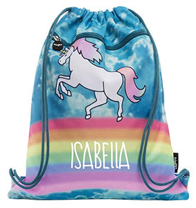 Personalised Kids Unicorn & Rainbow  Bag | PE, Swimming, Gym, School 