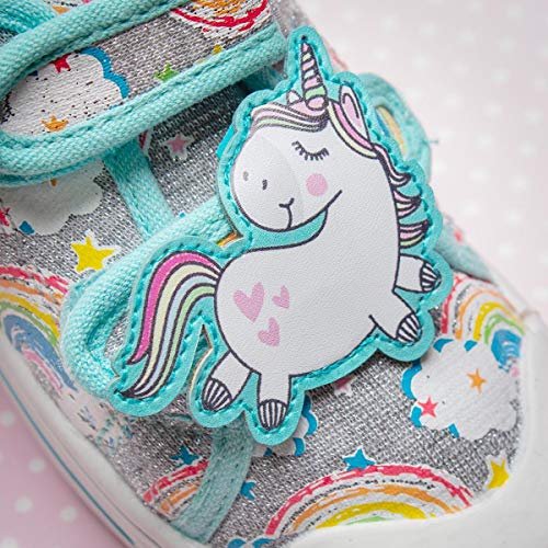 Buckle My Shoe Girls Unicorn Easy Fasten Canvas - Size 12 Child UK - Multicolour