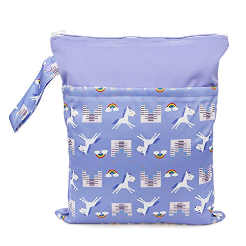 Lilac Reusable Unicorn Nappy Sack Bag