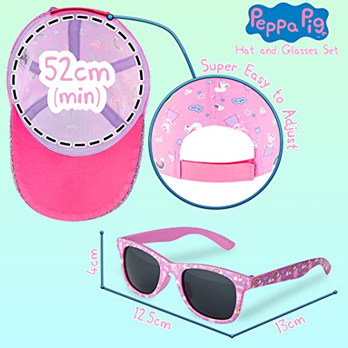 Peppa Pig Pink Unicorn Baseball Cap & Sunglasses