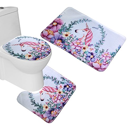 Floral Unicorn Bathroom Set | Pastels 