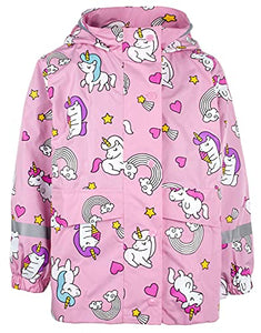 Fringoo | Unicorn Raincoat | Kids Waterproofs | Colour Changing | Pink