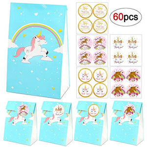Blue Unicorn Party Bags Including Unicorn Stickers 