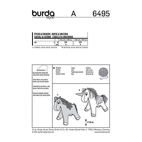 Burda Style Unicorn Soft Toy Sewing Pattern