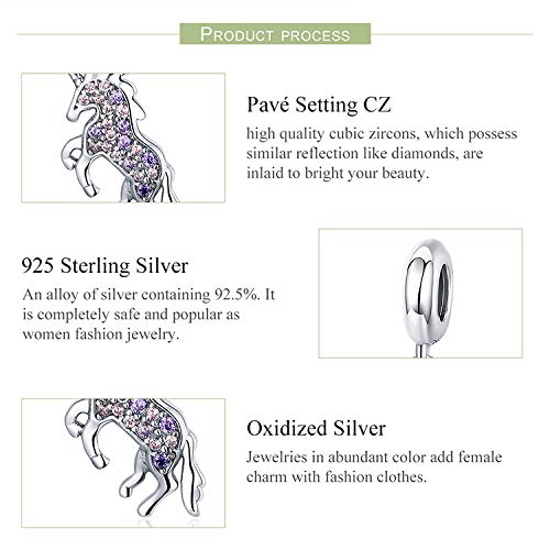 Pink Unicorn 925 Sterling Silver Charm Bead | Women, Girls | Gift 