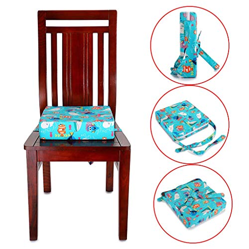 Unicorn Baby Booster Seat | Highchair Booster Cushion Mat with Straps (Dark Blue Pegasus)