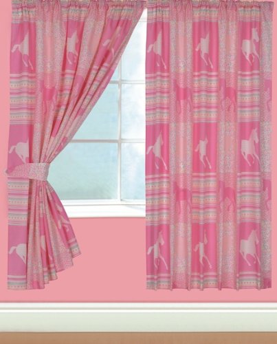 Pink Unicorn Themed Curtains Girls Bedroom