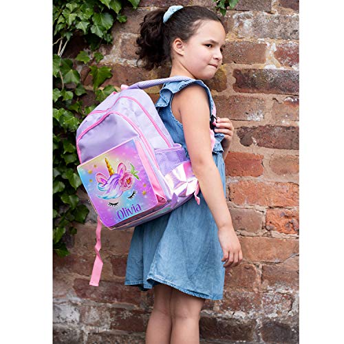 Girls Personalised Unicorn Backpack | School Bag | Rucksack 