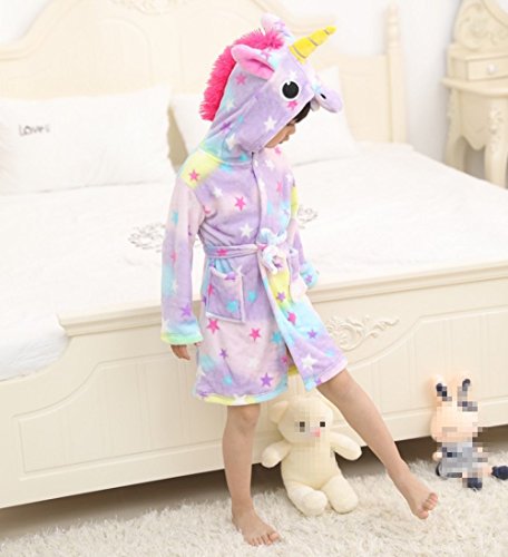Pastel Coloured Unicorn Dressing Gown Robe For Girls 