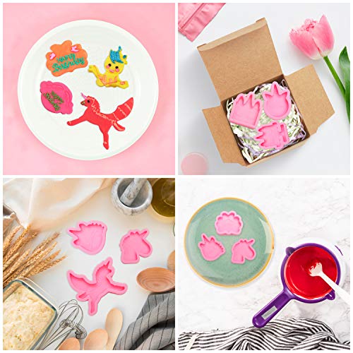 Kurtzy Unicorn Silicone Mould (12 Shapes) - Food Grade Silicone Fondant Mould - Unicorn Mould for Sugarcraft, Chocolate, Cup Cake Topper and Unicorn Cake Decoration for Kids Birthday & Theme Party