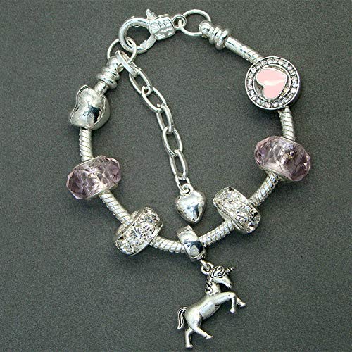 Unicorn Pink Charm Bracelet For Girls