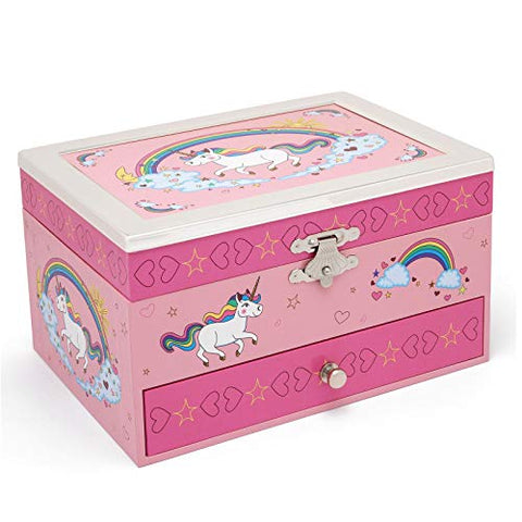Unicorn & Rainbow Jewellery & Music Box | Pink | Zilverstad
