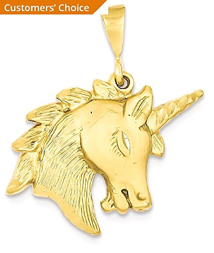 14k Yellow Gold Unicorn Head Pendant Embellishment
