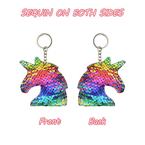 Sequined Unicorn Key Ring Party Bag Fillers 