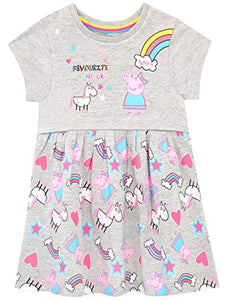 Peppa Pig Girls Unicorn & Rainbows Dress Multicoloured