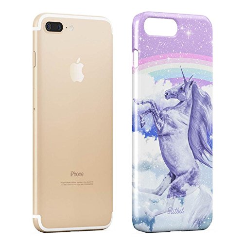 Glitbit Compatible with iPhone 7 Plus / 8 Plus Case Magical Cute Unicorn Over The Rainbow Stars Galaxy Cosmic Wonderaland Pastel Kawaii Thin Design Durable Hard Shell Plastic Protective Case Cover