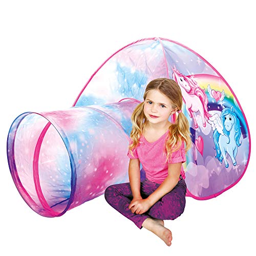 Girls unicorn pop play tunnel with tent