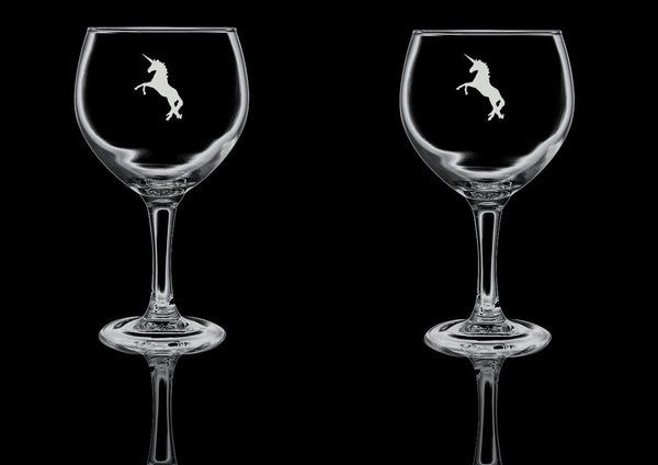 Unicorn Set of 2 Gin Glasses - Classy and Plush Gift Set