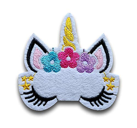 Rainbow Unicorn Face Iron-on Sew-on Patch | Craft Projects, Jackets, Jeans & Bags etc.