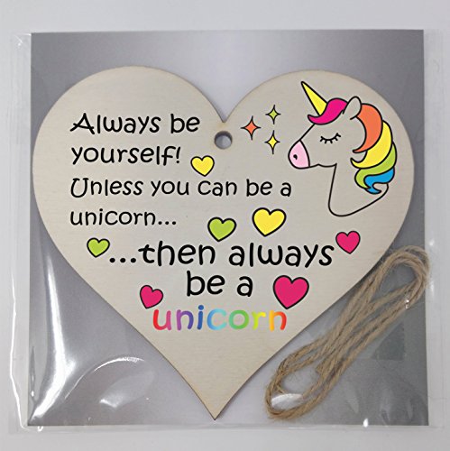 unicorn heart plaque with string