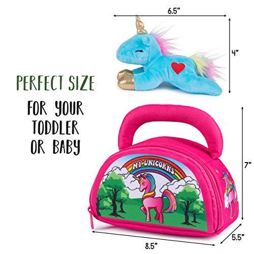 Unicorn 4 Soft Toys With Carrier 
