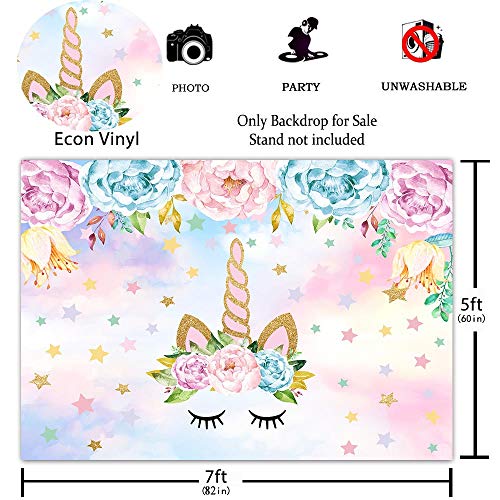Unicorn Theme Party Backdrop | Photography Background for Cake Smash, Newborn, Birthdays, Baby Showers
