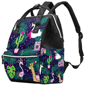 Baby Changing Bag Backpack | Swan Unicorn Leaves Design |  Waterproof 