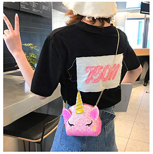 Pink Glitter Small Unicorn Handbag