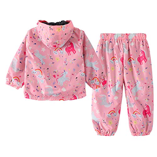 Unicorn Pink Waterproof Rain Jacket & Trouser Set 