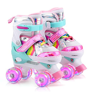 Rainbow Roller Skates For Girls & Boys | Light Up Wheels | Rainbow Unicorn 
