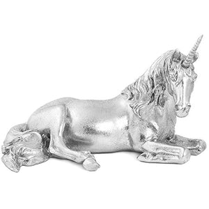 Silver Art Glittered Unicorn Figurine Ornament | Unicorn Gift 