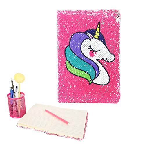 Girls Sequined Unicorn Diary Journal
