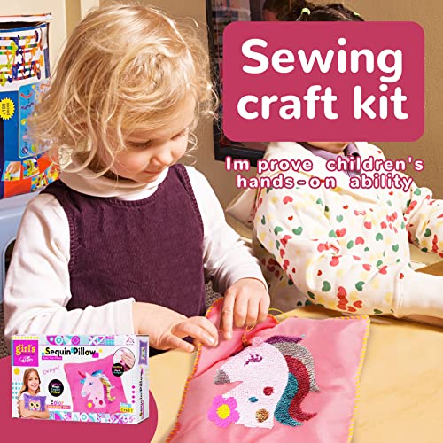 Unicorn Sewing Kits Girls Gifts 5 7 8 Year Old Girls Gifts Craft Kits For Kids Sewing Kit For Kids Arts And Crafts For Kids Age 6-8 Year Old Girl Gifts For Birthday Unicorn Gifts Toys Handmade Pillows