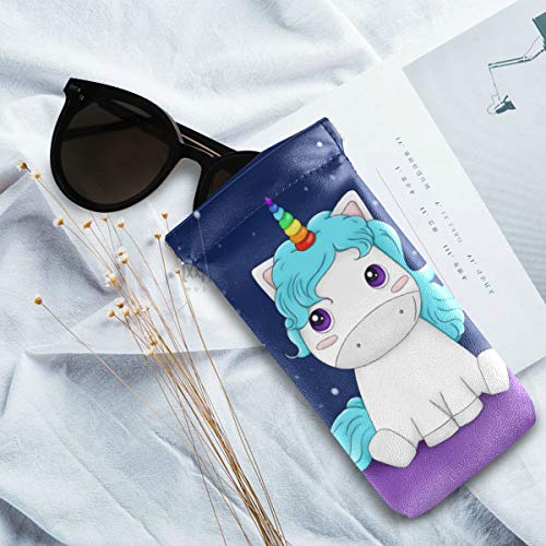 Unicorn sunglasses case blue purple multicolured horn