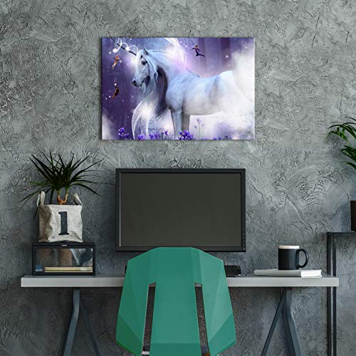 Magical Purple Unicorn Canvas Artwork Print