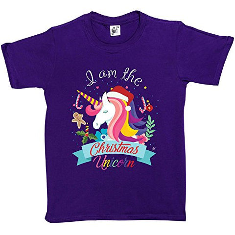 I Am The Christmas Unicorn | Kids T-Shirt | Purple