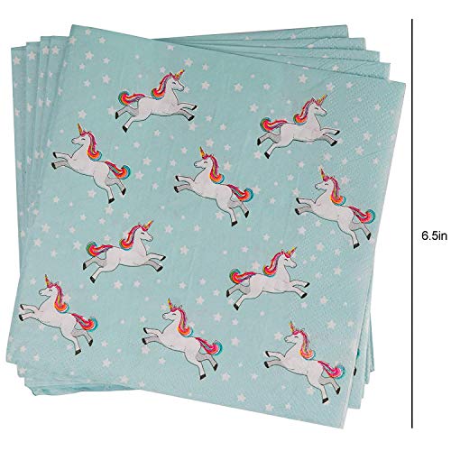 Kompanion 102 Piece Rainbow Unicorn Party Supplies Set Including Banner, Plates, Cups, Napkins, Straws, and Tablecloth, Serves 20