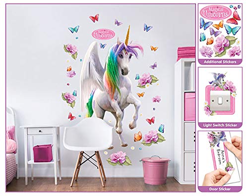 Magical Unicorn Wall Sticker | Colourful | For Girls Bedroom 
