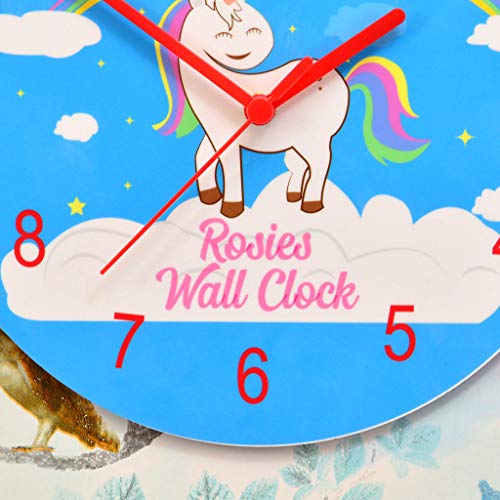 Personalised Name Kids Unicorn Wall Clock
