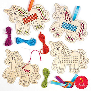 Unicorn wooden cross stitch kit kids