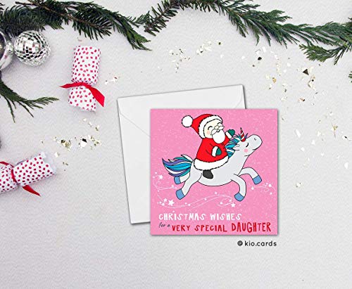 Christmas Unicorn Daughter Card 