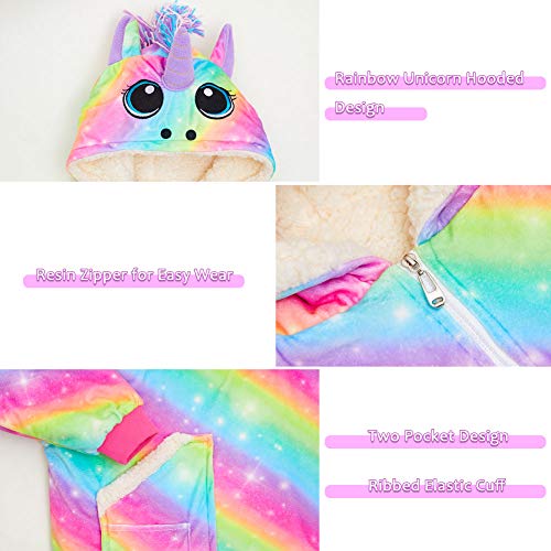Rainbow Unicorn Hooded Blanket For Kids 