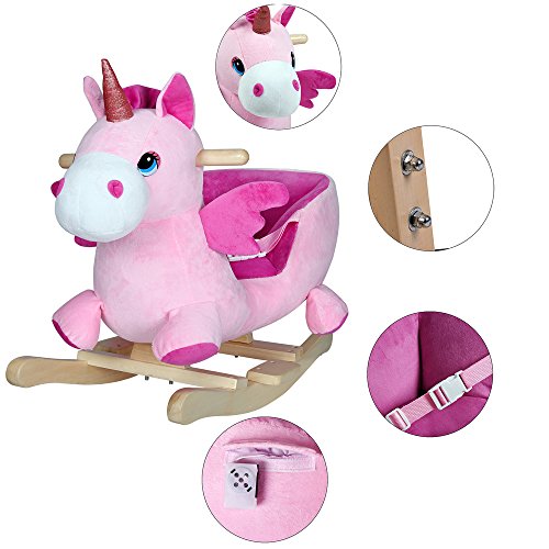 Pink Unicorn Rocking Chair | Soft Plush Rocker 
